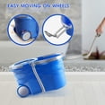 thumbnail image 3 of Mop and Bucket with Wringer Set, Spin Mop and Bucket with Wheels for Easy Moving, Spin Mop Bucket Floor Cleaning System with 5 Microfiber Mop Refills & 1 Floor Brush Head, 3 of 7