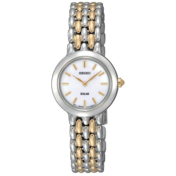 Seiko Women's SUP049 Two Tone Silver Dial Stainless Steel Watch