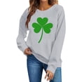 thumbnail image 6 of Women's St Patricks Sweatshirts Crewneck Irish Shamrock Graphic Hoodless Sweatshirt Womens Casual Round Neck Loose Fits Lightweight Comfy Sweatshirt, 6 of 6