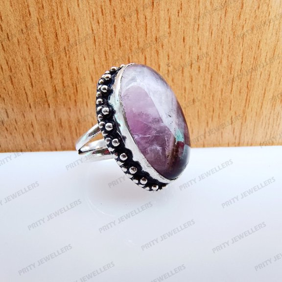 Natural Amethyst Gemstone Ring, 925 Sterling Silver Ring, Antique Handmade Ring
