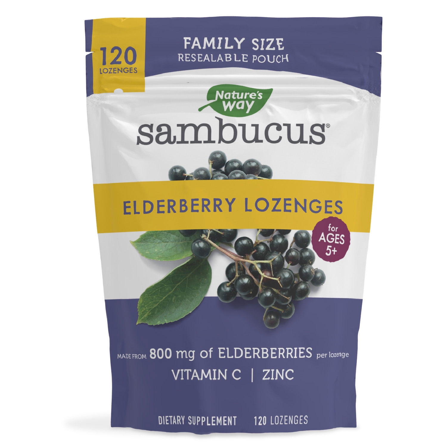 Sambucus Organic Elderberry Throat Lozenges with Vitamin C and Zinc