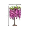 thumbnail image 3 of Efavormart 4ft Tall Lavender Lilac Wisteria Tree with Cascading Silk Flowers – Faux Floral Display with Real Wood Trunk for Wedding & Event Decor, 3 of 5