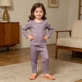 thumbnail image 4 of LEKWK Toddler Boys Girls Pajamas Long Sleeve Loungewear Tops Matching Straight Leg Pants Kids Cotton Sleepwear Fall Casual Home Nightwear 6M-7Y, 4 of 9