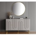 thumbnail image 5 of Modern Gray Lacquered Wooden 4-Door Storage Cabinet, Sideboard Buffet Server for Living Room, Entryway, Hallway, Kitchen, Dining Room & Office Organizer, 5 of 9