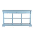thumbnail image 4 of Tcbosik Narrow Console Table, 58.2" Long Sofa Table with Storage Shelves, Foyer Table with 3 Drawers for Living Room, Hallway, Easy Assembly, Teal Blue, 4 of 9