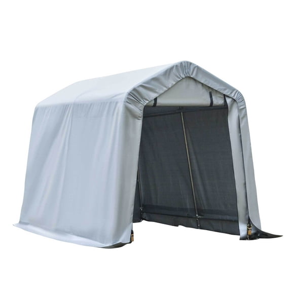 6x8ft Carport Portable Garage, Heavy Duty Storage Tent Shelter w/ Zipper Doors