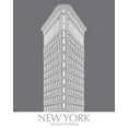 thumbnail image 2 of Fab Funky  15x18 Gold Ornate Wood Framed with Double Matting Museum Art Print Titled - New York Flat Iron Building Monochrome, 2 of 4