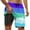 a-Dark Purple334121, variant on VNKIDY Men's Beach Shorts Color Block Striped Double-Layer Swim Trunks Coconut Tree Print Elastic Drawstring Waist Quick Dry Shorts For Beach Casual Wear Fashionable Bottoms