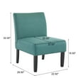 thumbnail image 2 of Noble House Contemporary Accent Chair,Clean Lines,Teal, 2 of 8