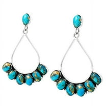 Matrix Turquoise Jewelry Earrings for Women Sterling Silver 925 | Turquoise Network | E1246-C84