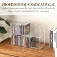 thumbnail image 5 of 2 Pcs Clear Acrylic CD Holder Racks, Stackable CD Storage Box, Music Disc DVD Display Cases, Modern Media Cassette Organizers with Cutout Carrying Handles, 5 of 8