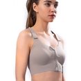 thumbnail image 3 of Zipper Adjustable Sports Bra For Women, High Impact Zip Front Sports Bra Post Surgery Bra With Adjustable Straps High Support, 3 of 5