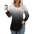 thumbnail image 3 of Owordtank Cotton Sweatshirts for Women Color Block Crewneck Shirt Long Sleeve Tops Sweatshirts Tops Shirts, 3 of 7