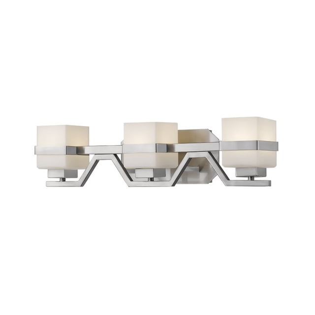 Z-Lite Ascend 3 Light Vanity Light in Matte Opal and Brushed Nickel