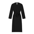 thumbnail image 5 of Jalioing 3/4 Sleeve Maxi Dress for Women Pleated Waist Dresses Crew Neck Split Hem A-Line Dressy Sundress (X-Large, Black), 5 of 5