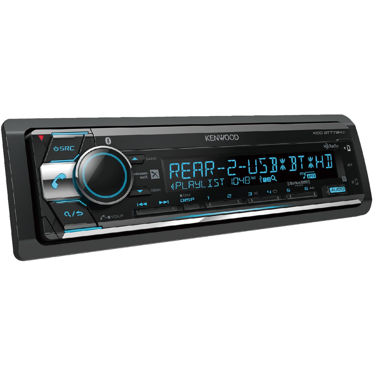 KENWOOD KDC-BT772HD Single-DIN In-Dash AM/FM CD Receiver with Bluetooth, HD Radio & SiriusXM Ready - image 2 of 3