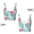 thumbnail image 5 of Fotbe Flamingo Pattern Womens' Sports Bra Longline Wirefree Padded with Medium Support Sports Moisture-Wicking Workou Vest,Tank Top-, 5 of 7