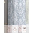 thumbnail image 7 of Haze Blue Boho Semi Sheer Curtains 72 Inch Length 2 Panels Set, Neutral Middle Century Turkish Pattern Sheer Kitchen Curtain Privacy Voile Window Curtain for Living Room Bedroom Rod Pocket Drapes, 7 of 7
