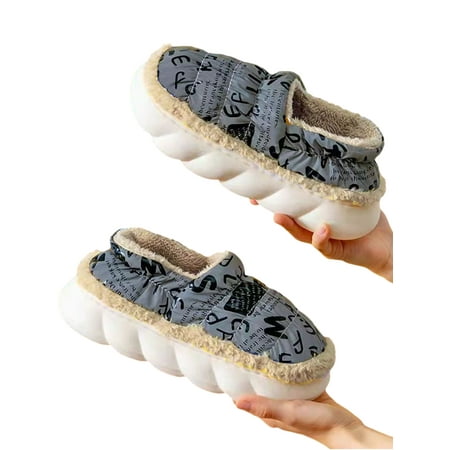 

Rotosw Women Men Indoor Outdoor Plush Slipper Slip On Lightweight Closed Toe Cotton Slides Daily House Shoes