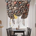 thumbnail image 3 of Colorful Stones Balloon Curtains 63 Inch Length for Living Room/Bedroom, Modern Art Farmhouse Stones Rod Pocket Privacy Door Curtains Decorative Tie Up Shade for Window 52"x63", 3 of 8