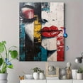 thumbnail image 4 of Abstract Red Lips Canvas Wall Art，Suitable for Living Room， Bedroom， Bathroom， Office， and Hallway Decoration., 4 of 8