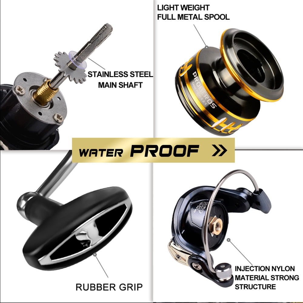 PR800 Spinning Fishing Reel, 5.2:1 Gear Ratio, 135g Ultra Light, 8KG Max Drag, Left/Right Interchangeable Handle with Deep Spool