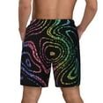thumbnail image 2 of Lsque Mens Swim Trunks Rainbow Glitter Pattern - Bathing Suit Compression Liner - Beach Swim Shorts Swimwear - (S-3XL) - Stretch Quick Dry -3X-Large, 2 of 9
