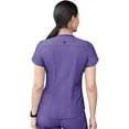 thumbnail image 2 of Adar Pro Heather Sarraus pour Femmes - Haut de Sarrau Moderne à Col en V - P7002H - Heather Grape - TP, 2 of 7