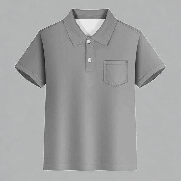 Krdevn Kids Boys Girls Short Sleeve Polo Shirt With Pocket Breathable Cotton Blend Summer Casual School Uniform Top,13-14 Years