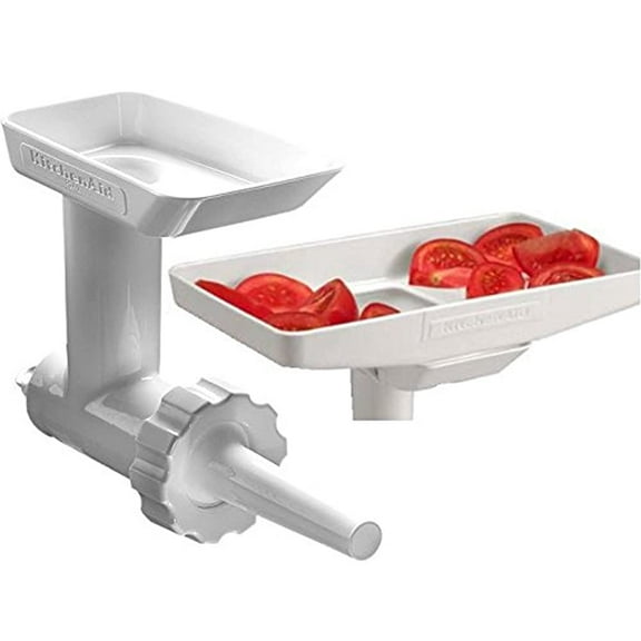 KitchenAid KSMGBC Food Meat Grinder Attachment with Sausage Stuffer Kit and Food Tray