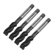 Uxcell 4 Pieces Metric Spiral Flute Thread Taps M10 x 1.5 H2 Nitride Coated Screw Threading Tap Tapping Tools