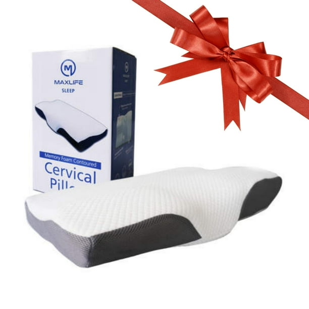 Maxlife Memory Foam Contoured Cervical Pillow Orthopedic Pillows for