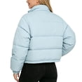 thumbnail image 5 of CYRBOKO Girls Puffer Jackets, Zip Up Lapel Lightweight Long Sleeve Winter Outerwear Blue Size 5-6 T, 5 of 5