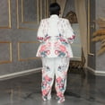 thumbnail image 3 of AURA Women Plus Size Fall Pants Set Floral Print Long Sleeve Casual Outfit Elegant Suit, 3 of 4