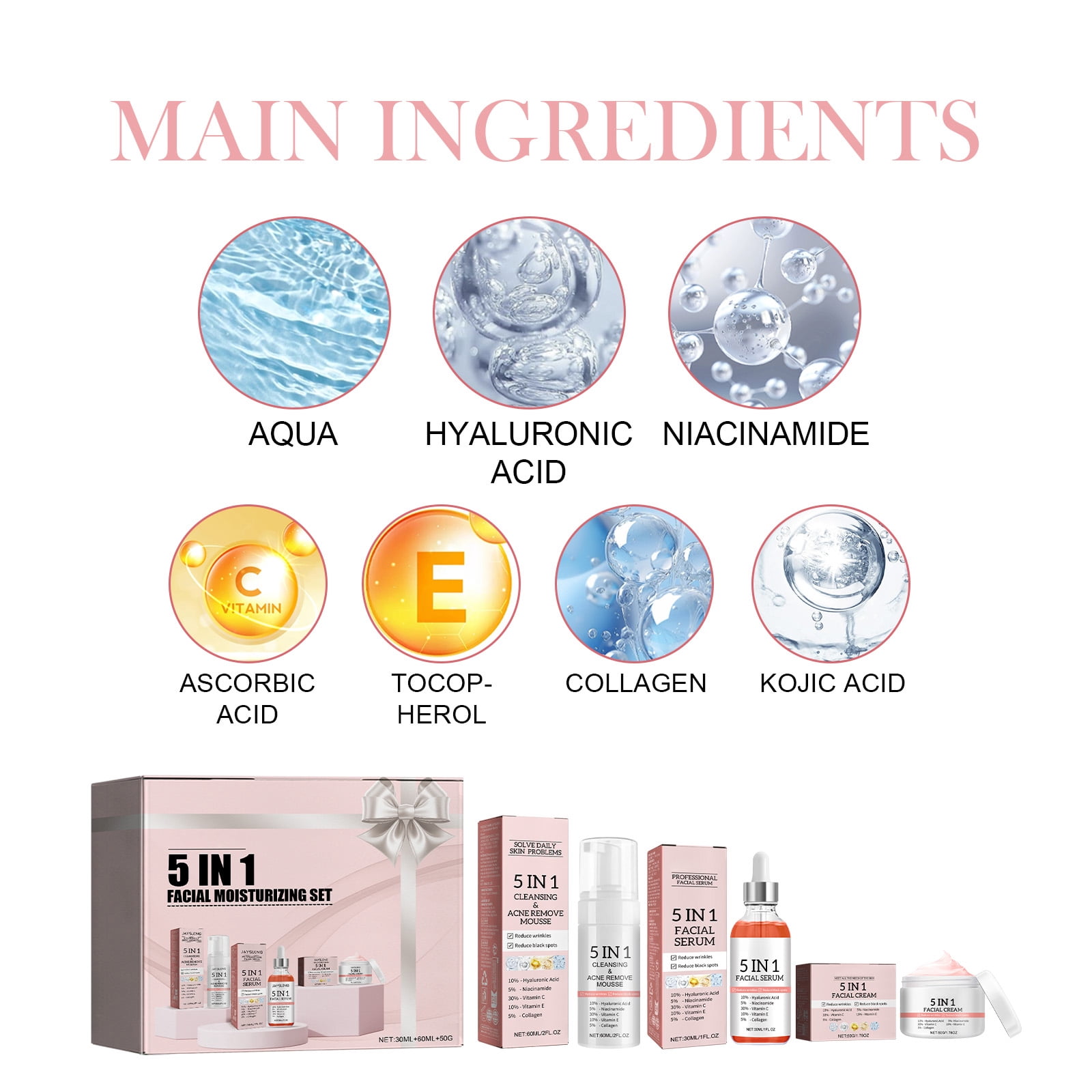 Alvantor Travel Friendly Hydrating Facial Serum, Cream, and Cleanser Set for Women and Teens