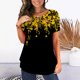 thumbnail image 4 of Gibobby Playera de Verano para Mujer Camisetas para mujer, camisetas verano con estampado diente león talla grande, blusas manga corta con cuello redond(Amarillo,CH), 4 of 5