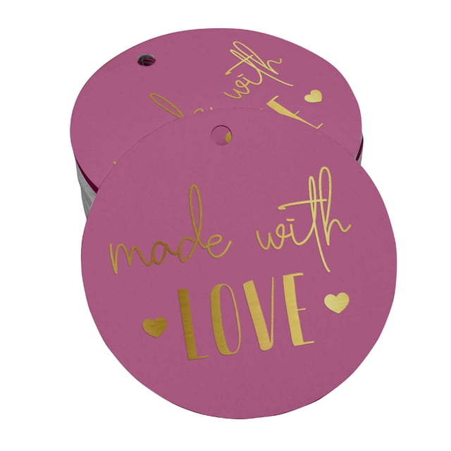 Inkdotpot Gold Foil Paper Hang Tags Made With Love Text Favor Tags 50 Pieces
