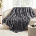 thumbnail image 6 of (2 pack) Lockways Cozy Plush Blanket Big Soft Fleece Blankets, Lightweight Queen Size Light Gray for Bed 60"x80", 6 of 13