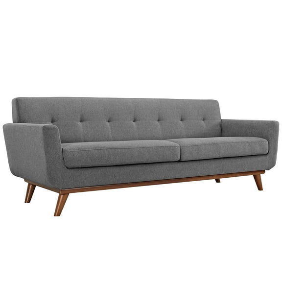 Modern Contemporary Upholstered Sofa, Grey Fabric
