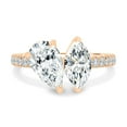 thumbnail image 2 of ESTE ORIGIN 4.00Ct Pear & Marquise Cut Moissanite Toi et Moi Engagement Ring – Pavé Cathedral in 18K Rose Gold for Women US 4.5, 2 of 7