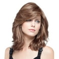thumbnail image 2 of SUCS Fashion Synthetic Medium Long Curly Hair Brown Hair Wig Water Wave Hair Wigs, 2 of 3