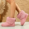 thumbnail image 4 of GJPBGK Women Winter Warm Snow Boots Faux Fur Lined Suede Pull-On Platform Ankle Boots Cozy Outdoor Casual Footwear, 4 of 9