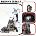 thumbnail image 3 of Kids Rolling Backpack for Boys with Wheels Lunch Box Pencil Case Carry On Luggage for Elementary Student Teen Ages 8-10, 3 of 7