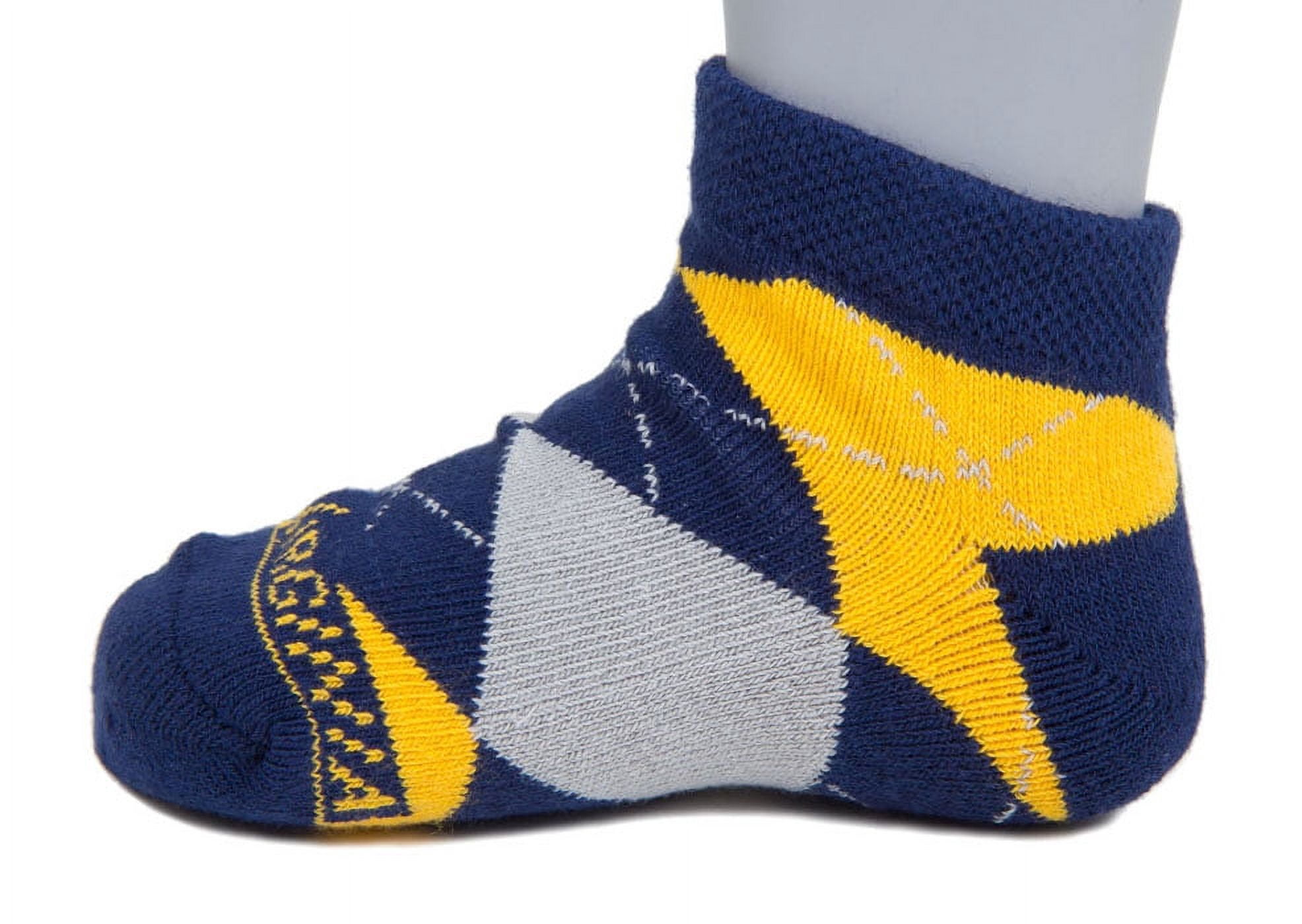West Virginia Mountaineers Child Argyle No Show Sock - Donegal Bay - Unisex - Child - No-Show