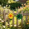 thumbnail image 6 of 8-Piece Metal Flower Wall Art Decor, Weatherproof Iron Sunflower Ornaments for Outdoor Garden Fence, Patio and Home Wall Hanging, 6 of 9