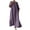 Purple, variant on Mrat Womens Plus Size Cotton Linen Maxi Dress Loose Crewneck Long Sleeve Solid Long Dresses Travel Vacation Outfits S-54 Hot-Pink 3XL