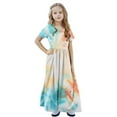 thumbnail image 5 of OGLCCG Girls Summer Maxi Dress Tie Dye Short Sleeve Casual Holiday A Line Flowy Long Dress Loose Boho Beach Dress with Pockets 4-14 Years, 5 of 7