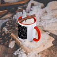 thumbnail image 5 of 3dRose, Ditsy Dots - Black and White, 11oz Two-Tone Red Mug, 5 of 7