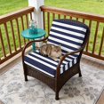 thumbnail image 4 of Outdoor Patio Cushion Covers 4 Pack Nautical Stripe Patio Chair Cushion Covers with Ties and Zipper Navy Blue Striped Waterproof Outdoor Seat Cushion Covers for Patio Furniture 22"x22", 4 of 9