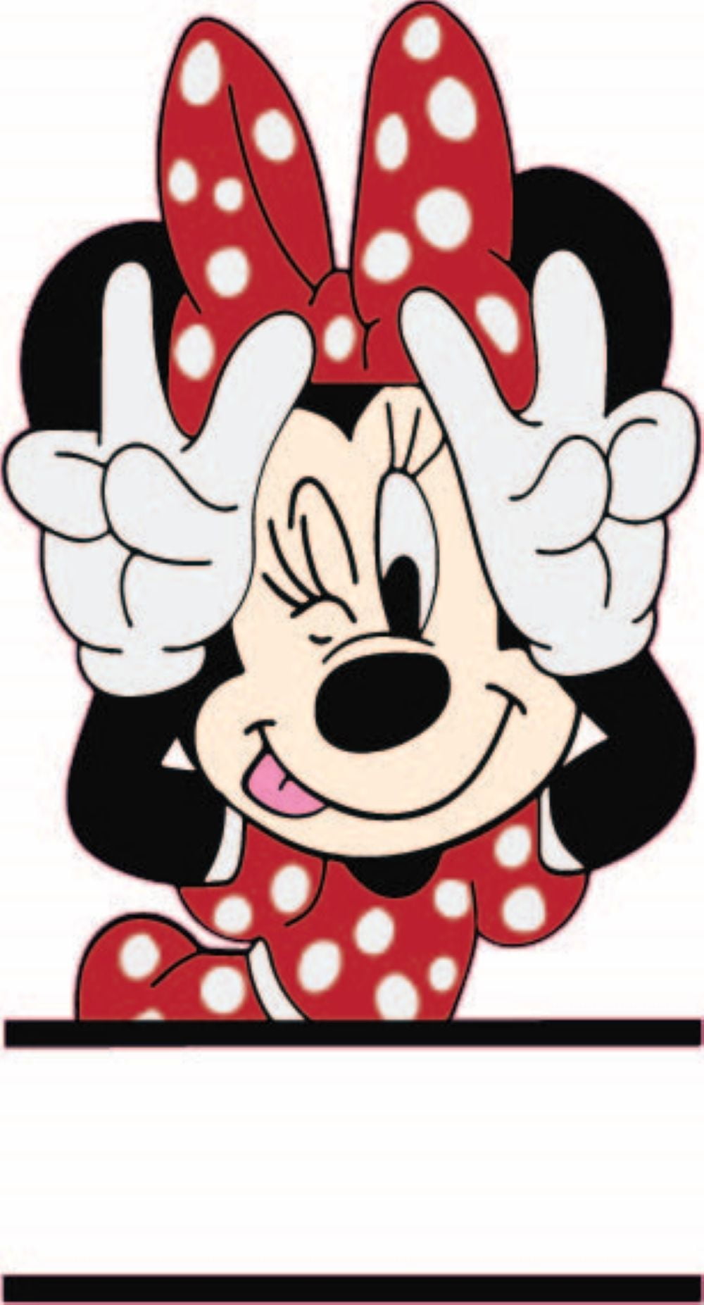 Minnie Mouse Cute Peace Cartoon Character Border Decors Wall Sticker